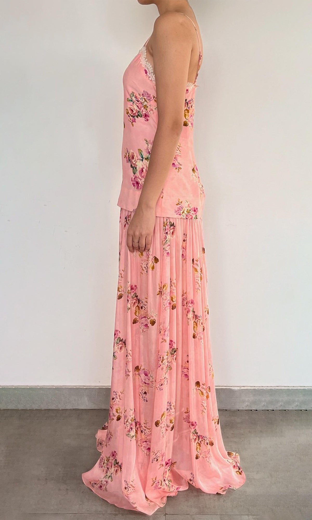 Womens | Niva Viscose Long Dress | Pink