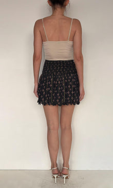 Womens | Noor Viscose Moss Crepe Short Skirt | Black