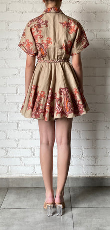 Hemant & Nandita | Omya Short Dress | Beige/Orange