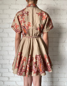 Hemant & Nandita | Omya Short Dress | Beige/Orange