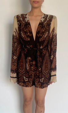Womens | Omya Viscose Crinkle Chiffon Romper | Multicolor