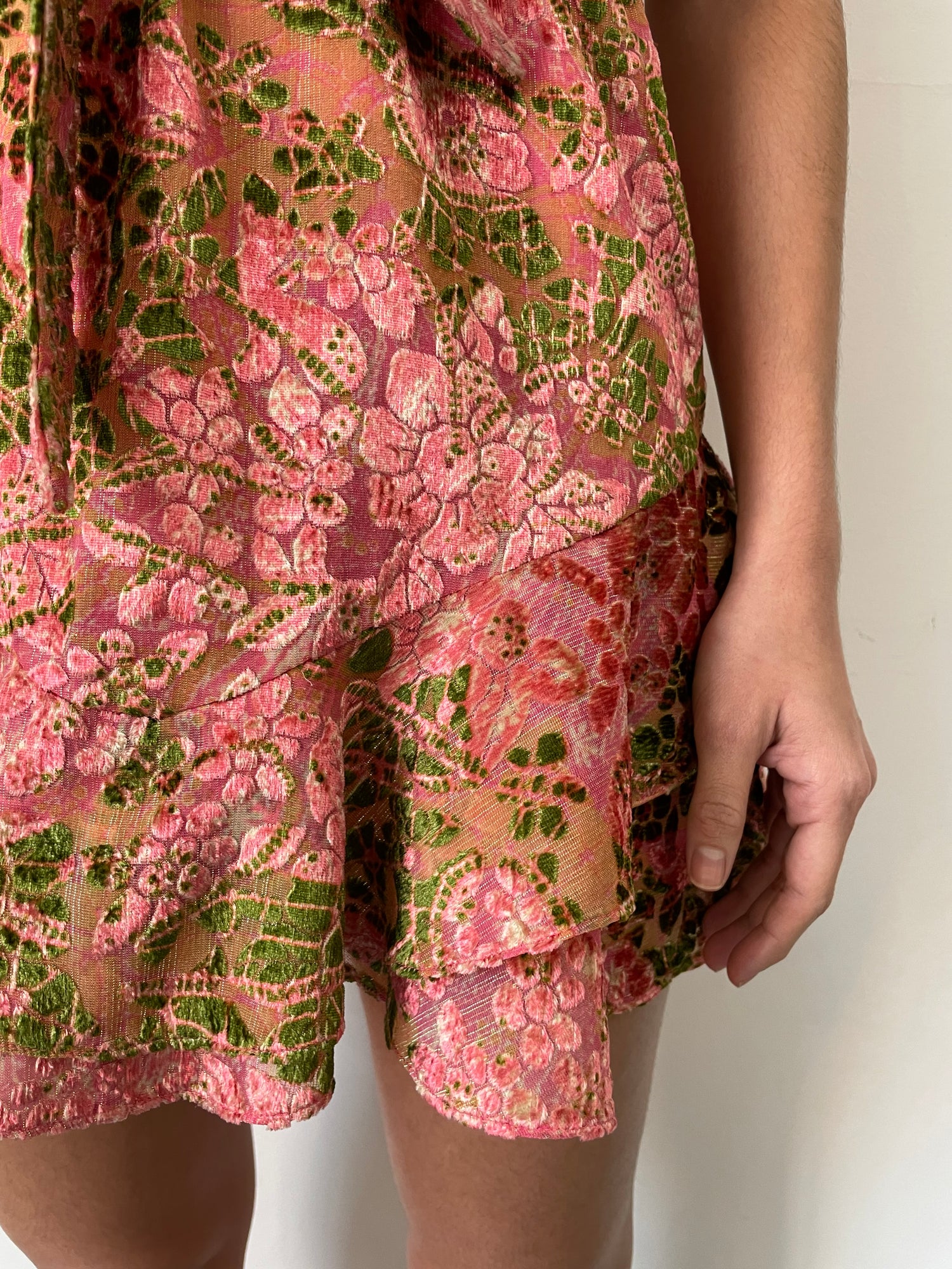 Hemant & Nandita | Pakhi One-Shoulder Midi Dress | Peachy Pink