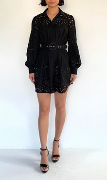 Womens | Rai Cotton Poplin Shirt Mini Dress | Black