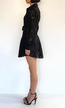 Womens | Rai Cotton Poplin Shirt Mini Dress | Black