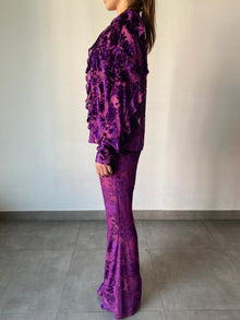 Hemant & Nandita | Reha Velvet Shirt | Purple