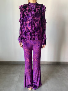 Hemant & Nandita | Reha Velvet Shirt | Purple