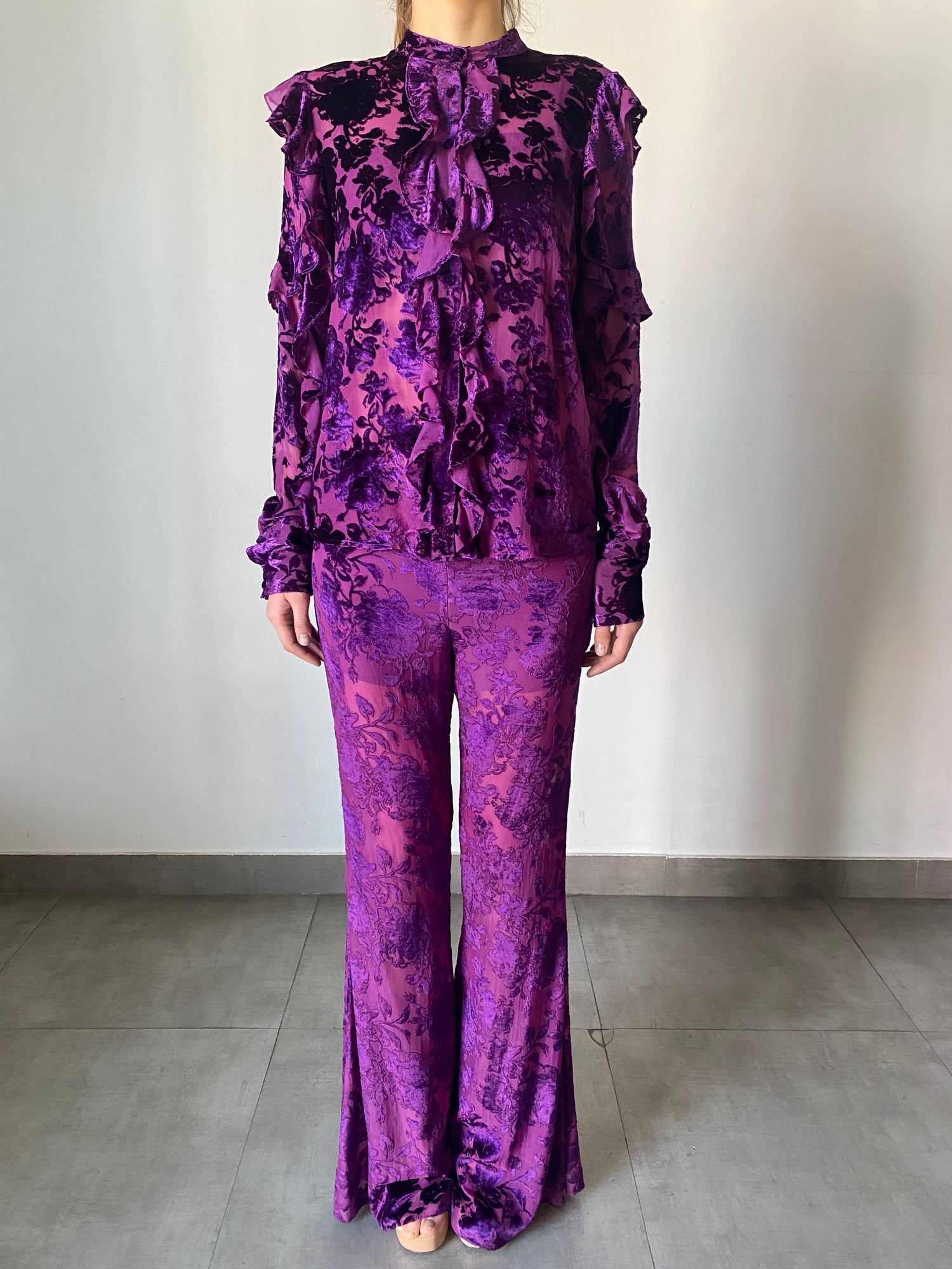 Hemant & Nandita | Reha Velvet Shirt | Purple