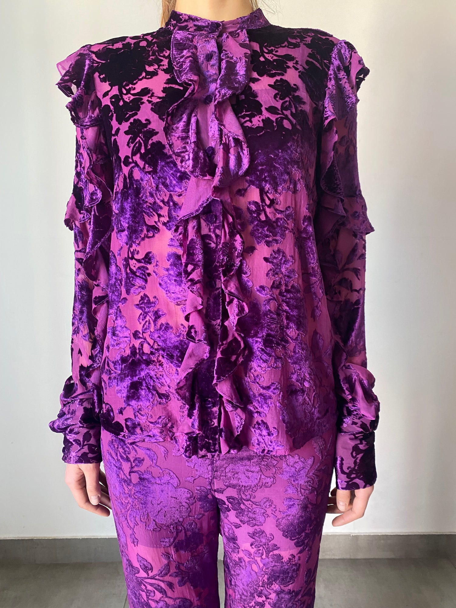 Hemant & Nandita | Reha Velvet Shirt | Purple