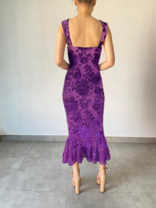 Hemant & Nandita | Reha Sweetheart-Neck Midi Dress | Purple
