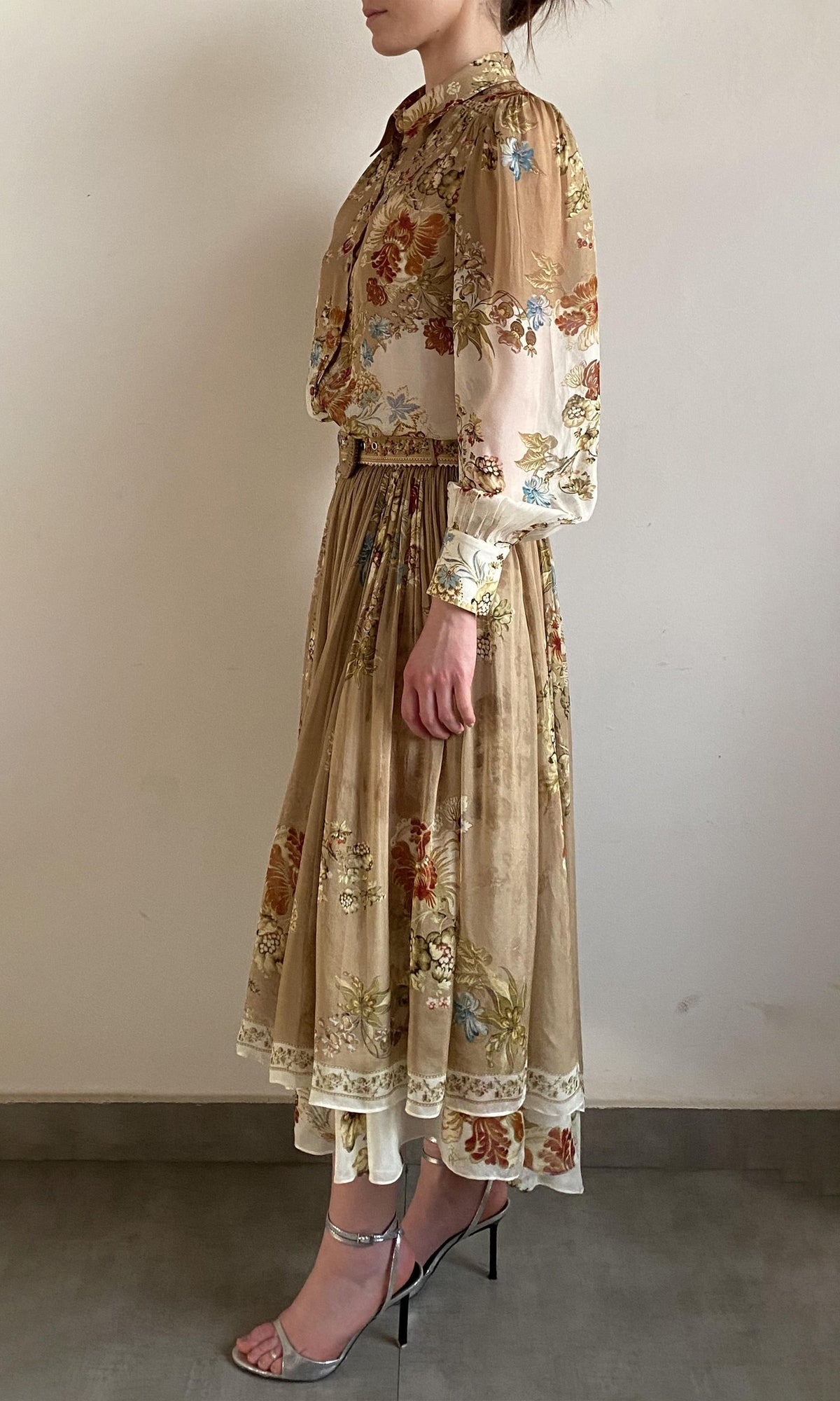 Womens | Rohi Flat Chiffon Shirt | Beige Brown