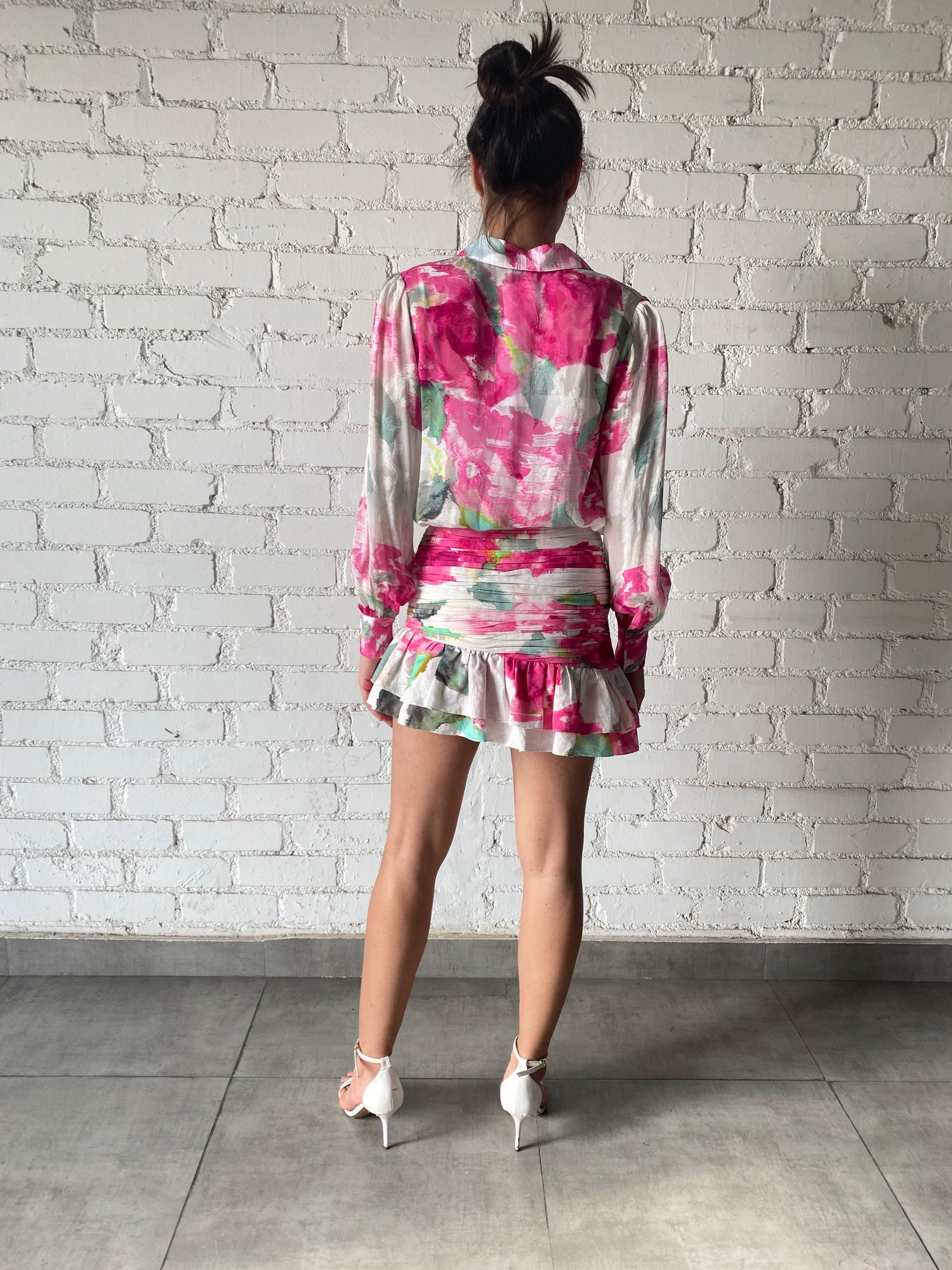 Hemant & Nandita | Rosa Floral Mini Skirt | Pink