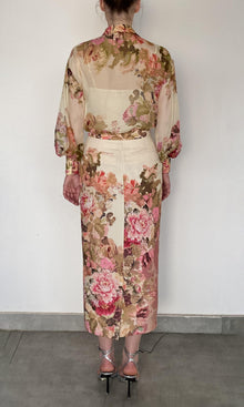 Womens | Sama Viscose Chiffon Shirt With Cami | Ivory Multi
