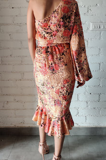 One-Shoulder Midi Dress | Multi