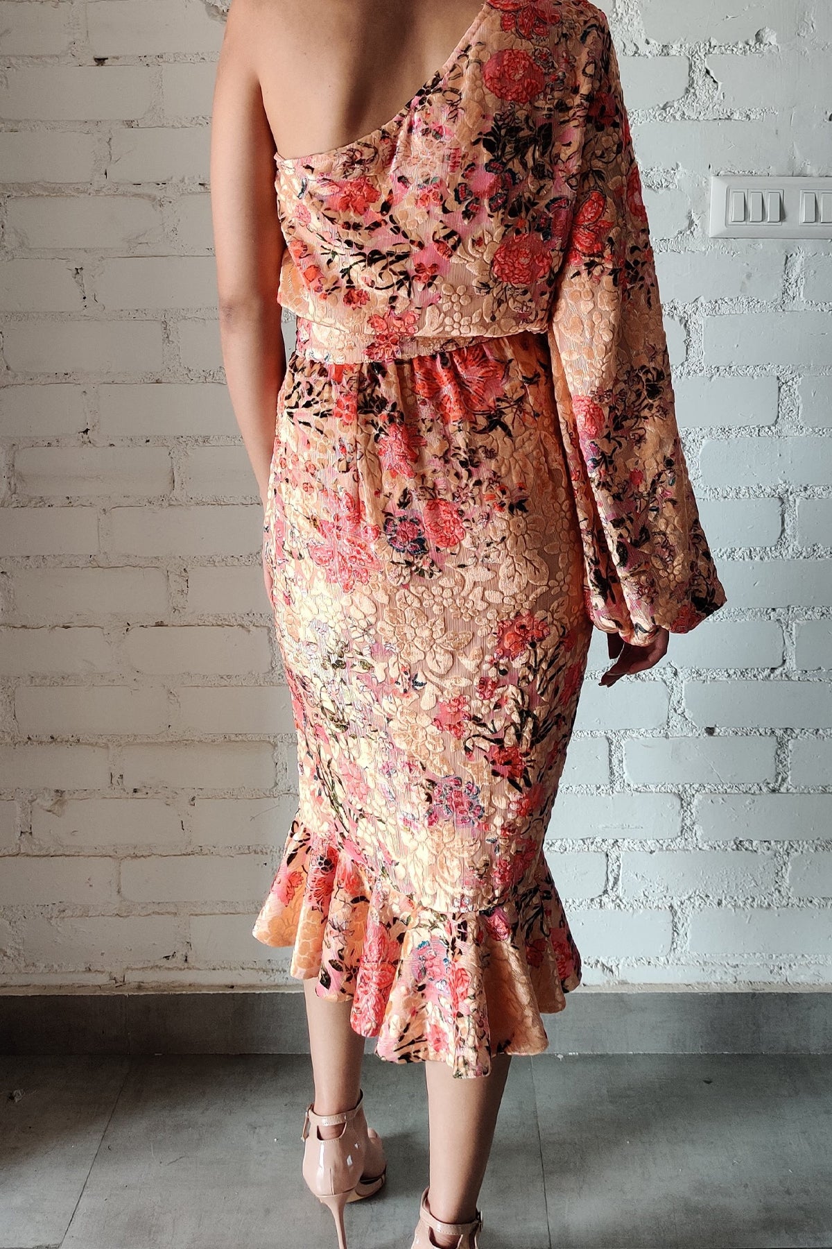 One-Shoulder Midi Dress | Multi