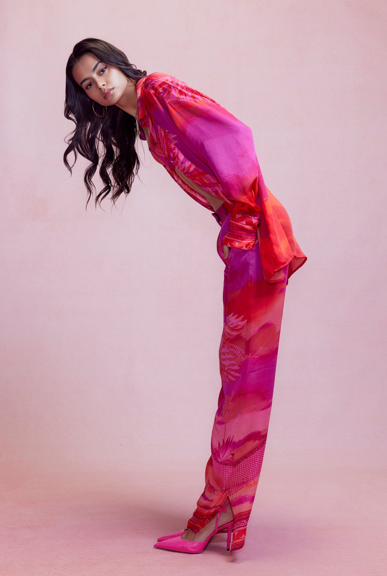 Hemant & Nandita | Soma Satin Shirt | Multicolor