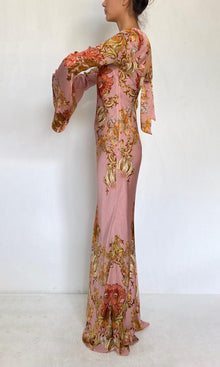 Womens | Sula Viscose Satin Back Ties Maxi Dress | Dusty Pink