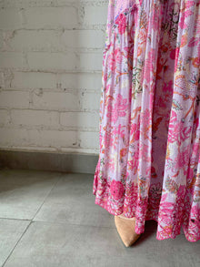 Hemant & Nandita | Taya V-Neck Maxi Dress | Pink