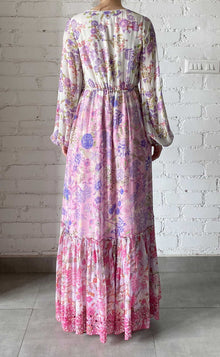 Hemant & Nandita | Taya V-Neck Maxi Dress | Pink