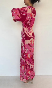 Womens | Tira Viscose Long Dress | Red Multi