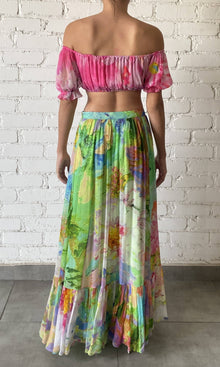 Womens | Tiva Viscose Crinkle Chiffon Maxi Skirt | Multicolor