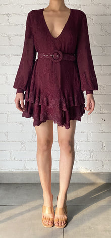 Hemant & Nandita | Tiya Short Dress | Burgundy