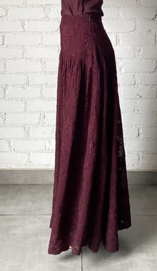 Hemant & Nandita | Tiya Georgette Long Skirt | Burgundy
