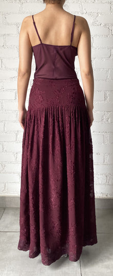 Hemant & Nandita | Tiya Georgette Long Skirt | Burgundy