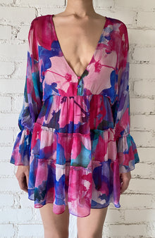 Hemant & Nandita | Vesa Loose Short Dress | Purple/Blue