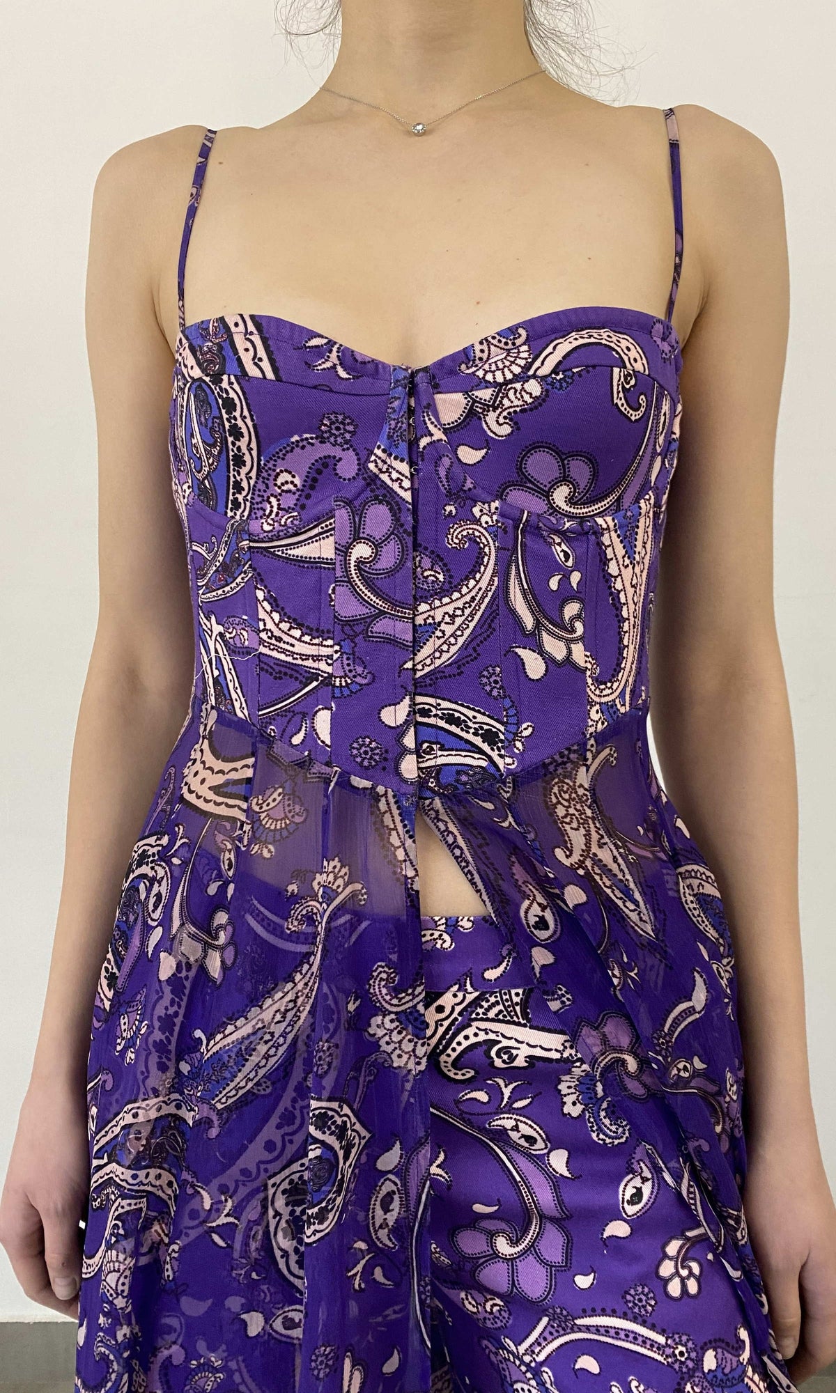 Hemant And Nandita | Viha Viscose Crinkle Chiffon & Cotton Twill Coverups | Purple