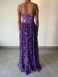 Hemant & Nandita | Viha Sweetheart-Neck Long Dress | Purple