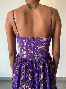 Hemant & Nandita | Viha Sweetheart-Neck Long Dress | Purple