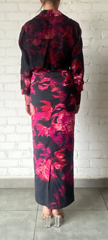 Hemant & Nandita | Zina Long Skirt | Black/Magenta