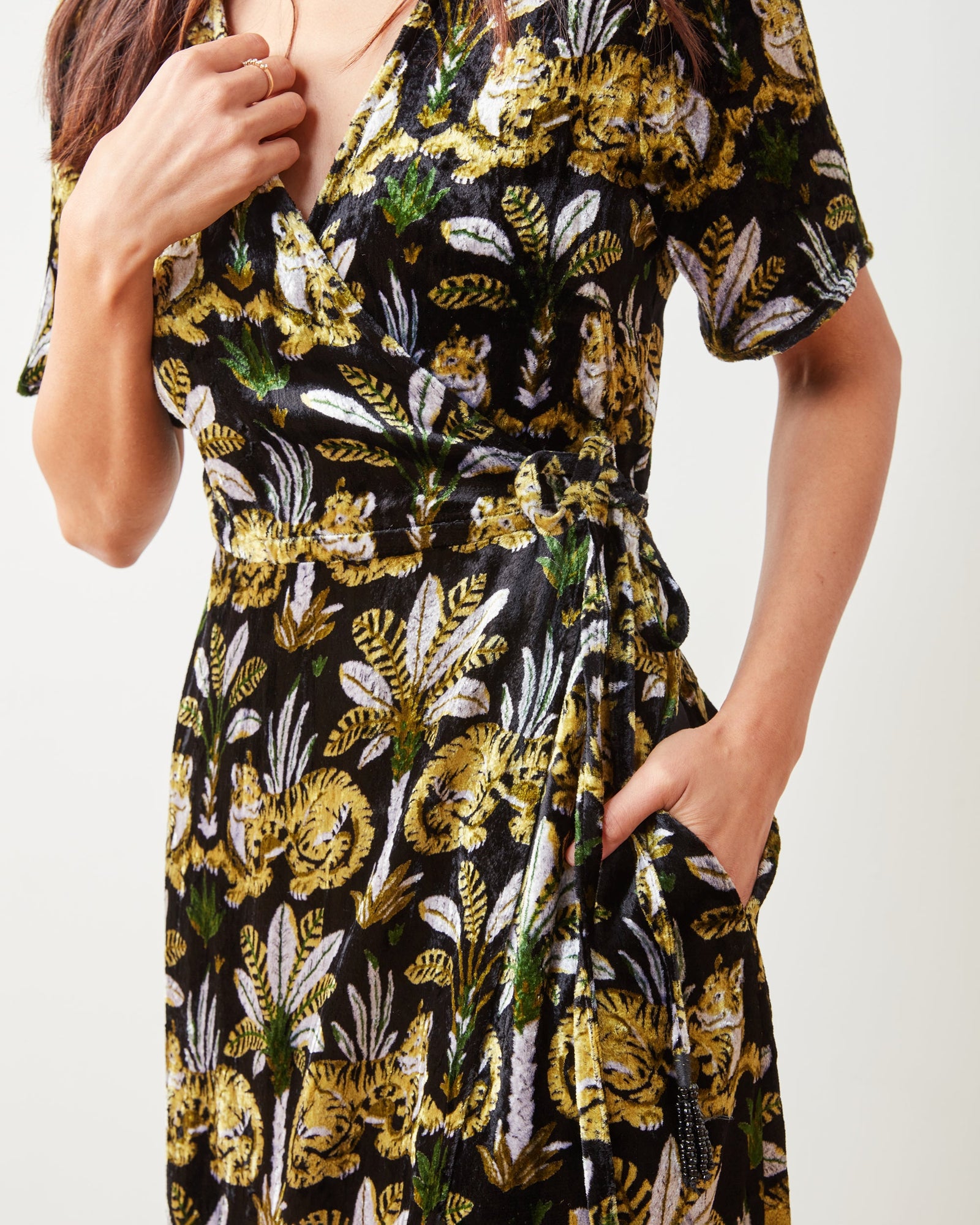 Willow Wrap Dress | Untamed Tiger (Black)