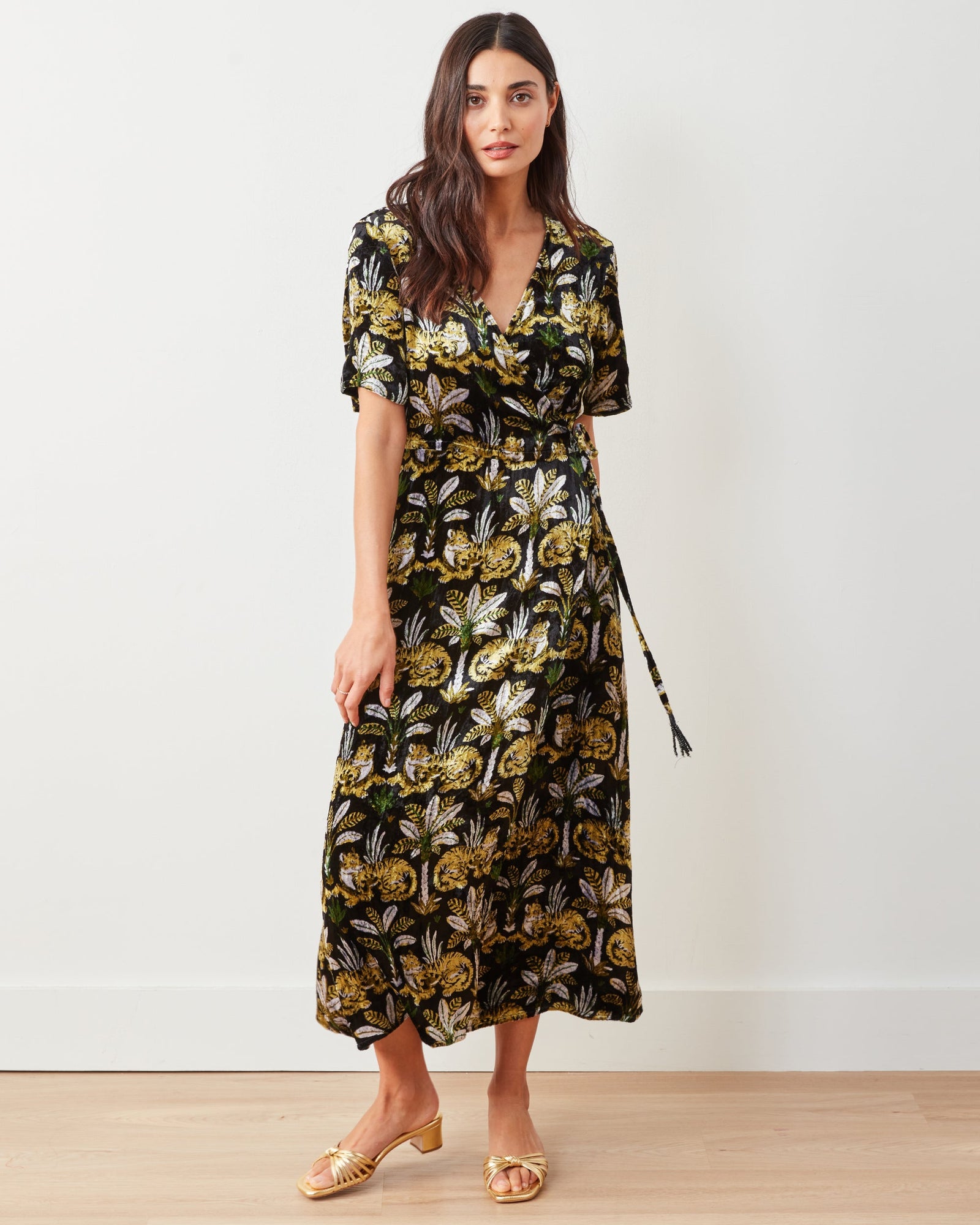 Willow Wrap Dress | Untamed Tiger (Black)