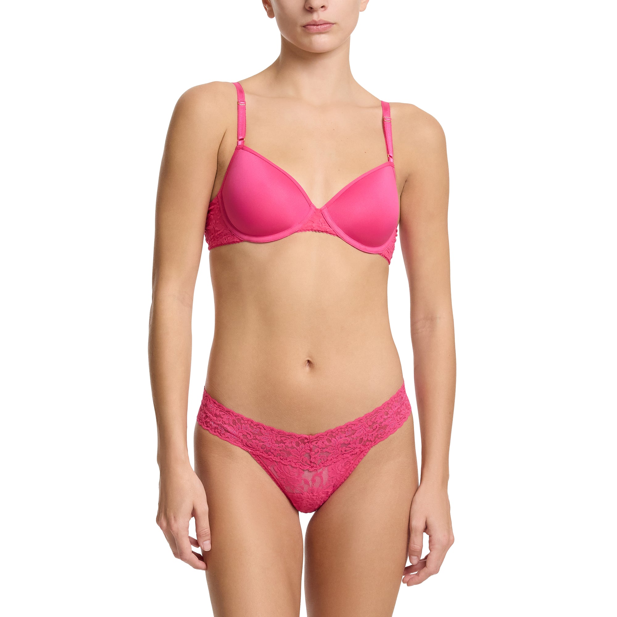 Signature Lace Low Rise Thong | Un-Beet-Able (Pink)