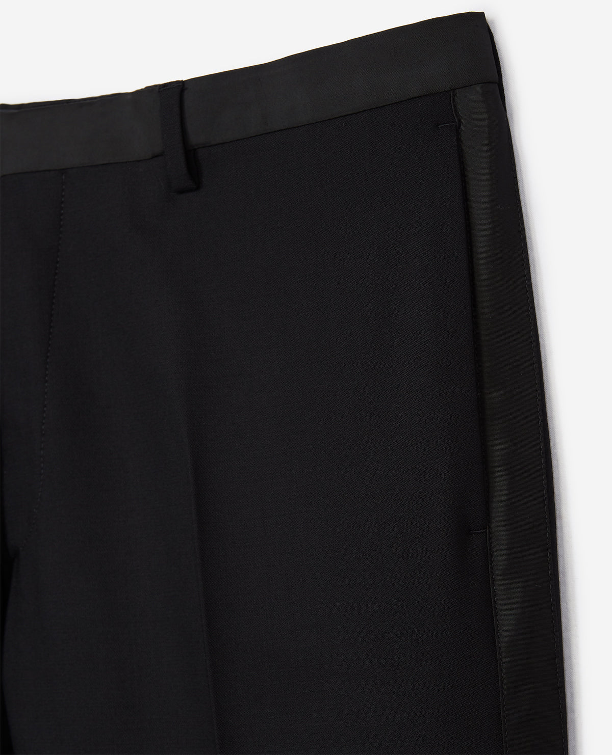 Wool Dinner Trousers With Satin Bands | Men | Black