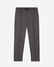 Gray Wool Pants With Elastic Band | Men | Dark Grey