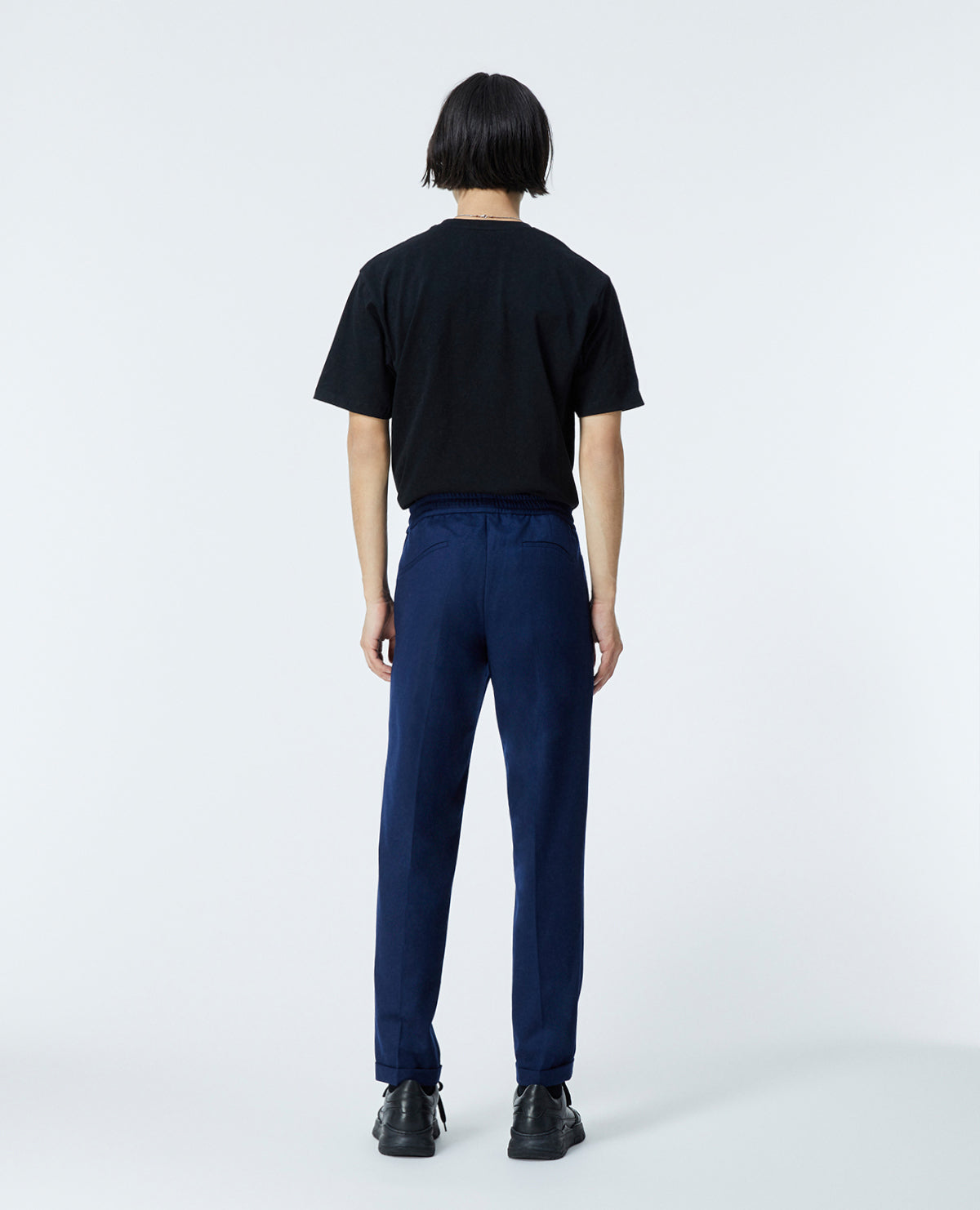 Blue Wool Pants With Elastic Band | Men | Navy