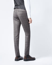 Gray Wool Check Suit Pants | Men | Dark Grey