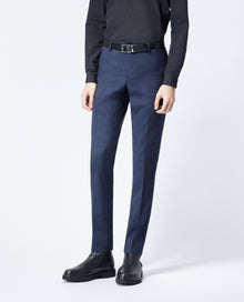 Blue Suit Pants In Wool With Check Motif | Men | Navy