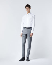 Gray Patterned Suit Pants In Wool | Men | Grey