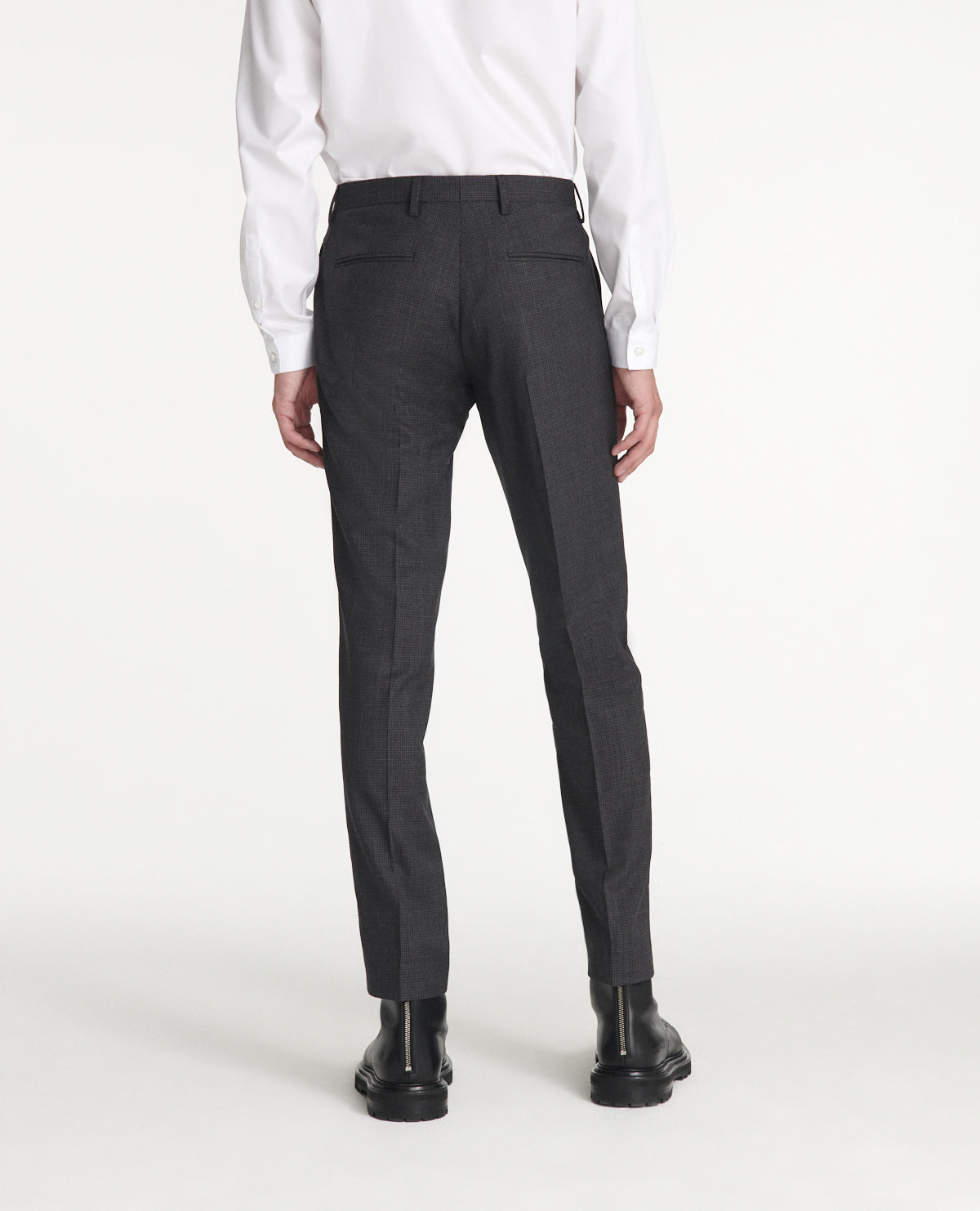 Gray Patterned Suit Pants In Wool | Men | Anthracite