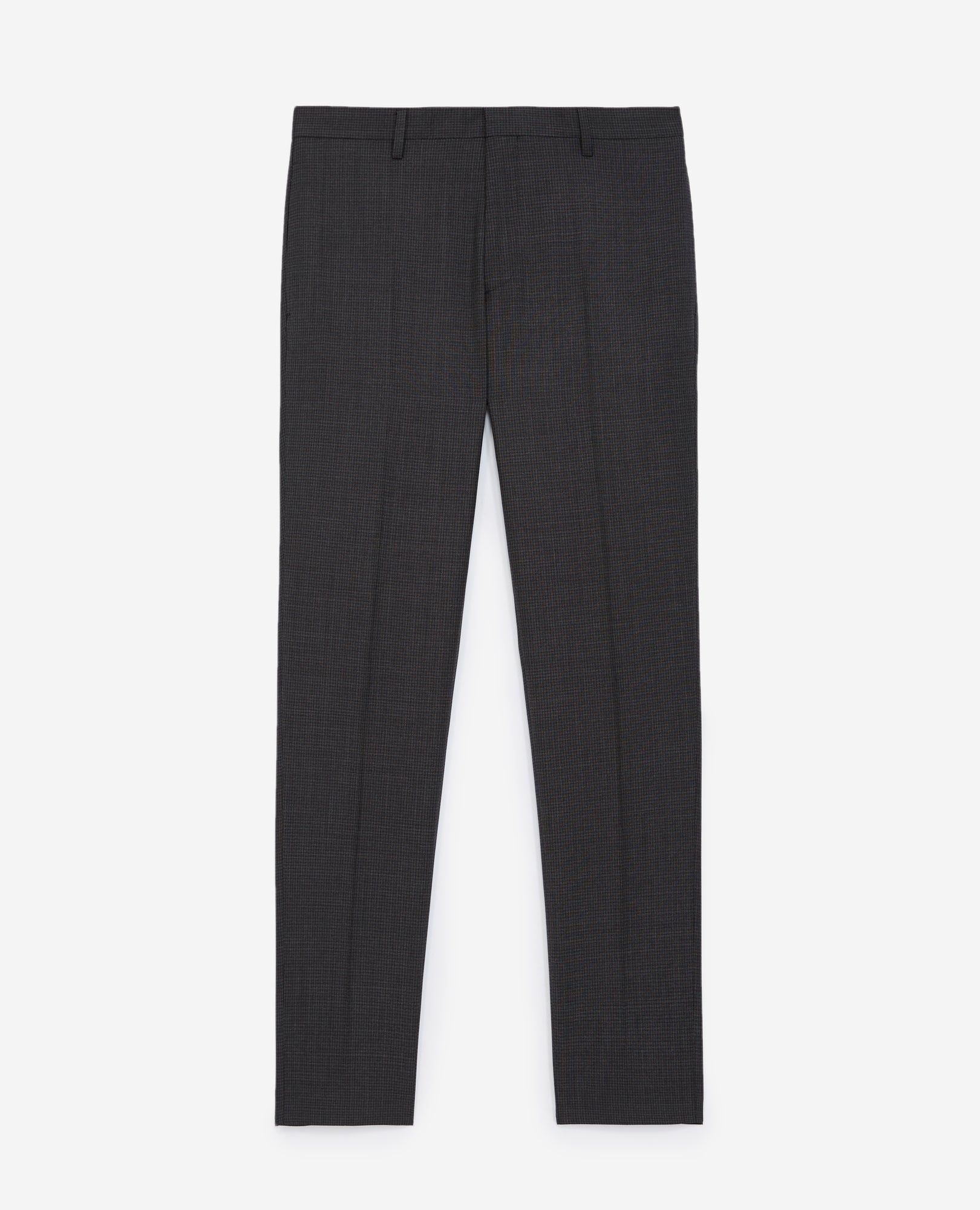 Gray Patterned Suit Pants In Wool | Men | Anthracite