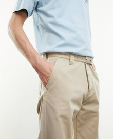 Cotton Pants With Integrated Belt | Men | Beige