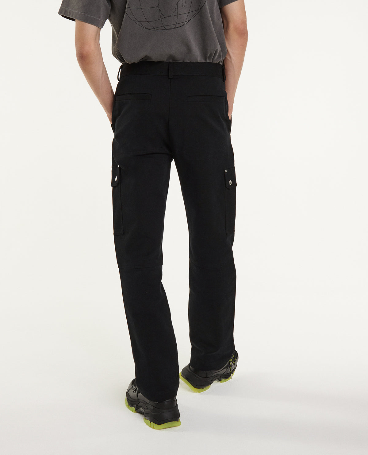 Cotton Twill Cargo Pants | Men | Black