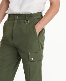 Cargo-Style Pants In Cotton Twill | Men | Khaki