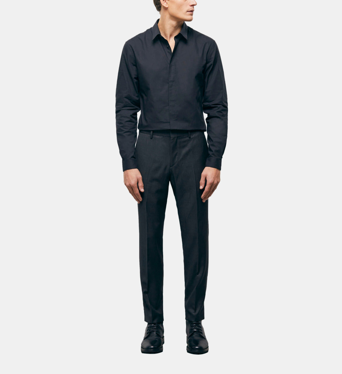 Striped Wool Suit Pants | Men | Black Grey