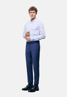 Wool Suit Pants With Check Motif | Men | Navy