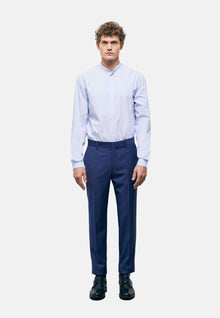 Wool Suit Pants With Check Motif | Men | Navy