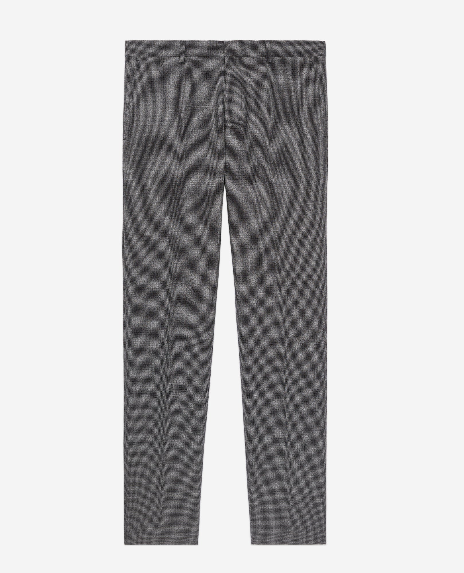 Micro-Pattern Wool Suit Trousers | Men | Black x Ecru